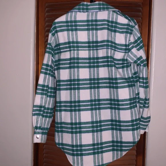 Joie Green Plaid Button Up Jacket Size XS - Picture 5 of 7